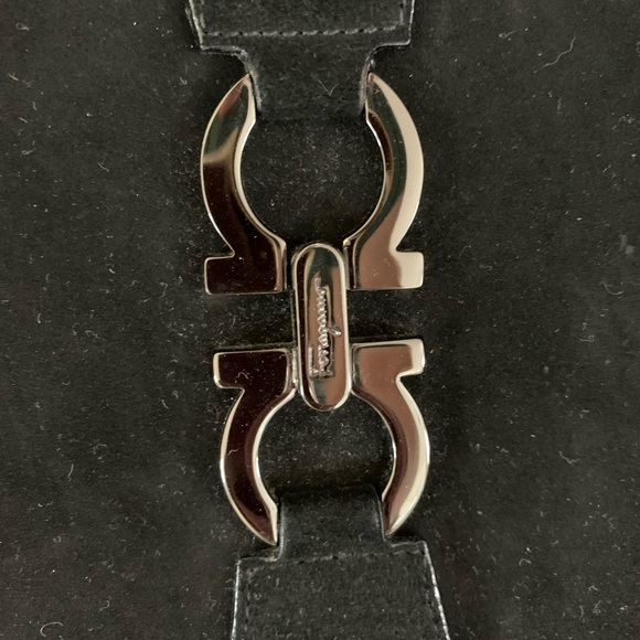 Salvatore Ferragamo Small Black Suede Gancini Single-strap Shoulder Bag EUC - Picture 4 of 8